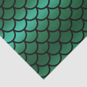 Groene en zwarte zeemeerminnende vis tissuepapier (Detail)