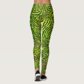 Groene en zwarte Zibra-strepen Leggings (Achterkant)