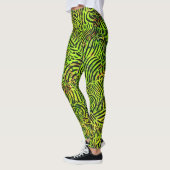 Groene en zwarte Zibra-strepen Leggings (Links)