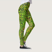 Groene en zwarte Zibra-strepen Leggings (Rechts)