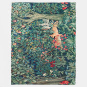 Groene ENERGIE, BOSBOUWDIEREN, hazen, groene Flore Fleece Deken (Voorkant)