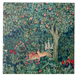 Groene ENERGIE, BOSBOUWDIEREN, hazen, groene Flore Tegeltje