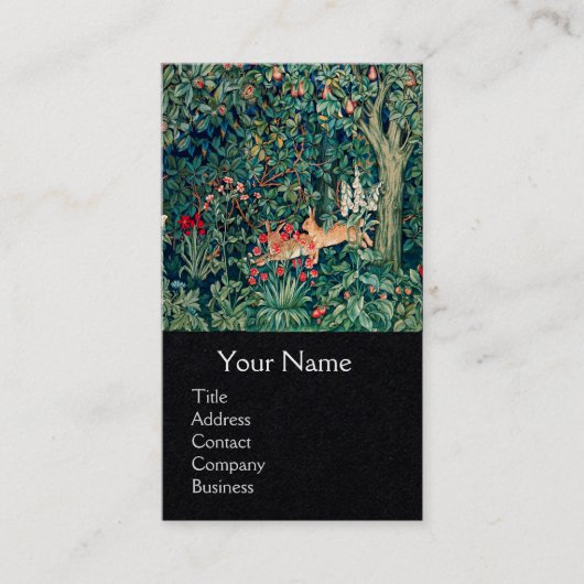 Groene ENERGIE, BOSBOUWDIEREN, hazen, groene Flore Visitekaartje (Voorkant)