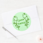 Groene energie ronde sticker (Envelop)
