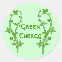 Groene energie ronde sticker