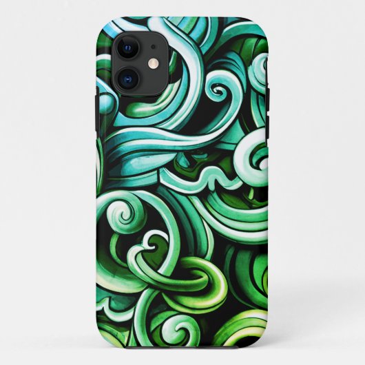 Groene energie wervelt Case-Mate iPhone case (Achterkant)