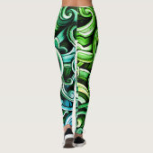 Groene energie wervelt leggings (Achterkant)