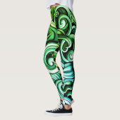 Groene energie wervelt leggings (Links)