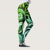 Groene energie wervelt leggings (Rechts)