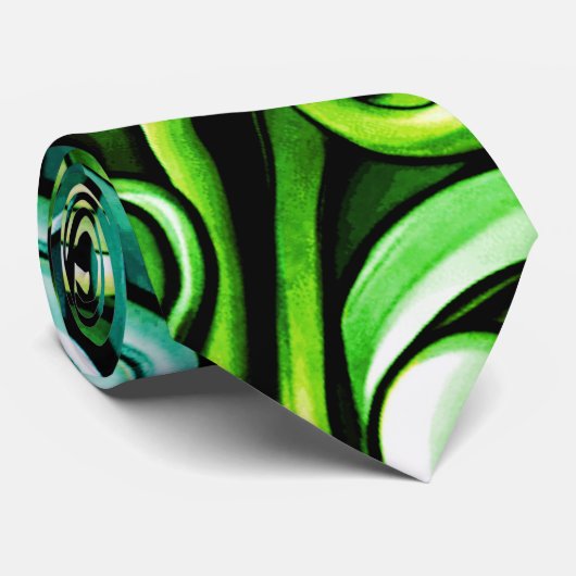 Groene energie wervelt stropdas (Opgerold)