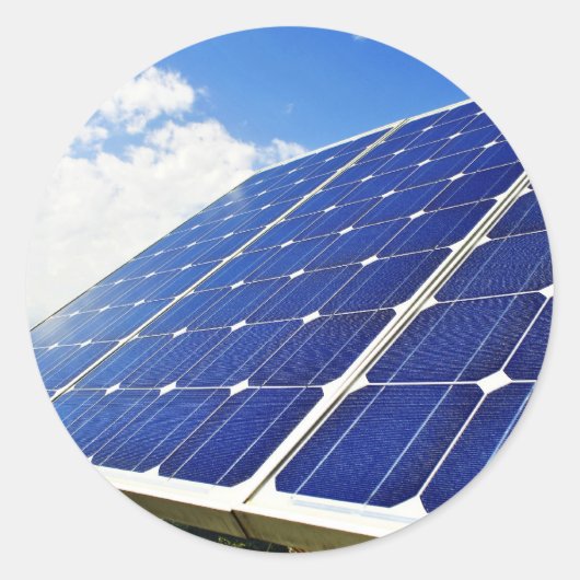 Groene energie Zonne-energie Ronde Sticker (Voorkant)