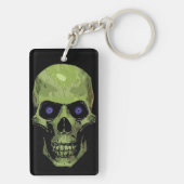 Groene enge schedelkunst sleutelhanger (achterkant)
