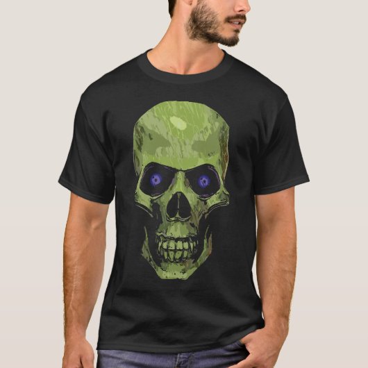 Groene enge schedelkunst t-shirt (Voorkant)