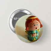 Groene Engel V Ronde Button 5,7 Cm (Voorkant /achterkant)
