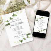 Groene Engelse Ivy Waterverf Celebration of Life Kaart