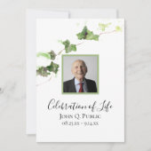 Groene Engelse Ivy Waterverf Celebration of Life Kaart (Voorkant)