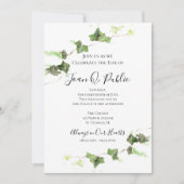 Groene Engelse Ivy Waterverf Celebration of Life Kaart (Voorkant)