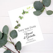 Groene Engelse Ivy Waterverf Wedding Save the Date
