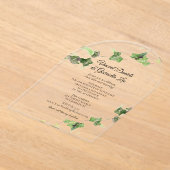 Groene Engelse klimop wijnstok waterverf bruiloft Acryl Uitnodigingen (Laagn)
