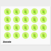 Groene Engelse Parkiet Ronde Sticker (Vel)