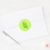 Groene Engelse Parkiet Ronde Sticker (Envelop)