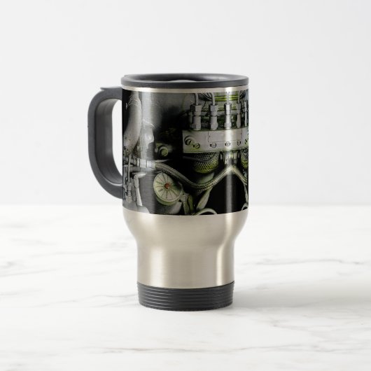 Groene engine reisbeker (Voorkant links)