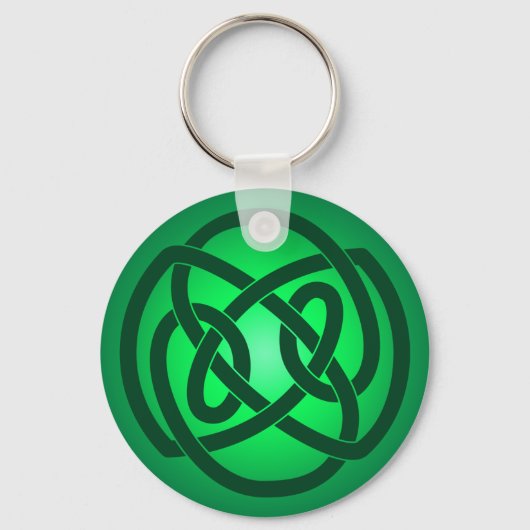 Groene Enkele Lus Knoop Sleutelhanger (Voorkant)