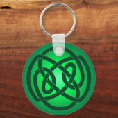 Groene Enkele Lus Knoop Sleutelhanger (Voorkant)