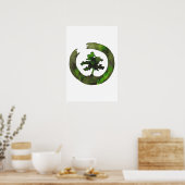 Groene Enso Bonsai Cirkel Poster (Keuken)
