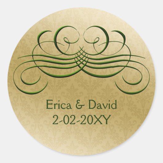 Groene envelop afdichting ronde sticker (Voorkant)