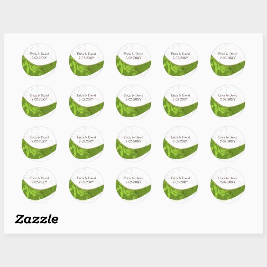 Groene envelop afdichting ronde sticker (Vel)