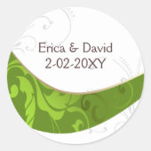 Groene envelop afdichting ronde sticker (Voorkant)
