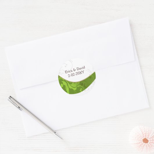Groene envelop afdichting ronde sticker (Envelop)