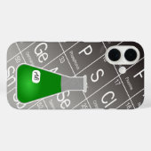 Groene Erlenmeyer (met Initialen) Chemie Case-Mate iPhone Case (Achterkant (horizontaal))