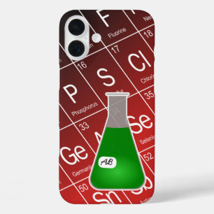 Groene Erlenmeyer (met Initialen) Chemie iPhone 16 Plus Hoesje