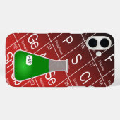 Groene Erlenmeyer (met Initialen) Chemie Case-Mate iPhone Case (Achterkant (horizontaal))