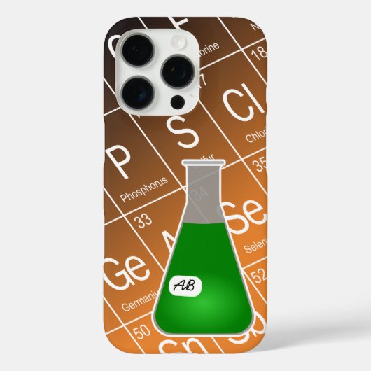 Groene Erlenmeyer (met Initialen) Chemie Case-Mate iPhone Case (Achterkant)