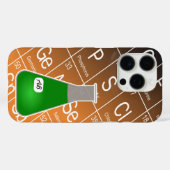 Groene Erlenmeyer (met Initialen) Chemie Case-Mate iPhone Case (Achterkant (horizontaal))