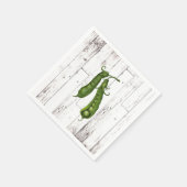 Groene erwten erwt wit hout rustieke baby shower servetten (Hoek)
