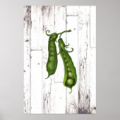 Groene erwten erwt wit hout rustieke boerderij kun poster (Voorkant)