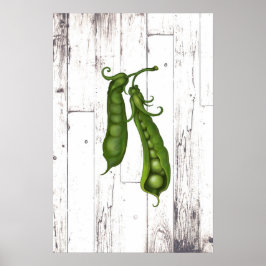 Groene erwten erwt witte houten rustieke boerderij poster