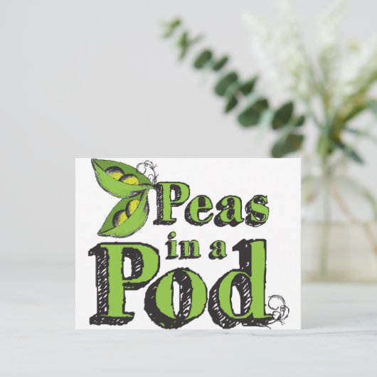 Groene erwten (groente) Artikel 2 erwten in een pe Briefkaart (Staand voorkant)