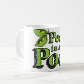 Groene erwten (groente) Artikel 2 erwten in een pe Koffiemok (Voorkant links)