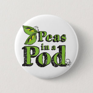 Groene erwten (groente) Artikel 2 erwten in een pe Ronde Button 5,7 Cm