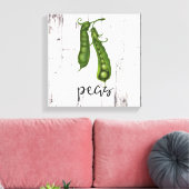 Groene ERWTEN Wit Hout Rustieke Boerderij Keuken K Canvas Afdruk (Insitu (Woonkamer))