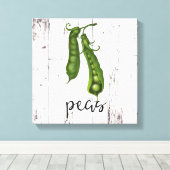 Groene ERWTEN Wit Hout Rustieke Boerderij Keuken K Canvas Afdruk (Insitu (Houten vloer))