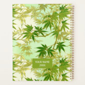 Groene esdoorn verlaat Chiyogami planner (Achterkant)