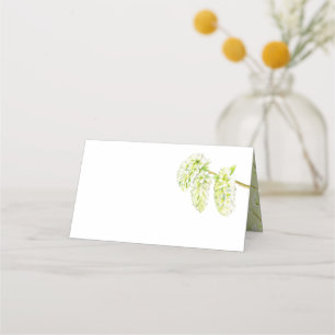 Groene espen catkins waterverf naam plaatskaartje