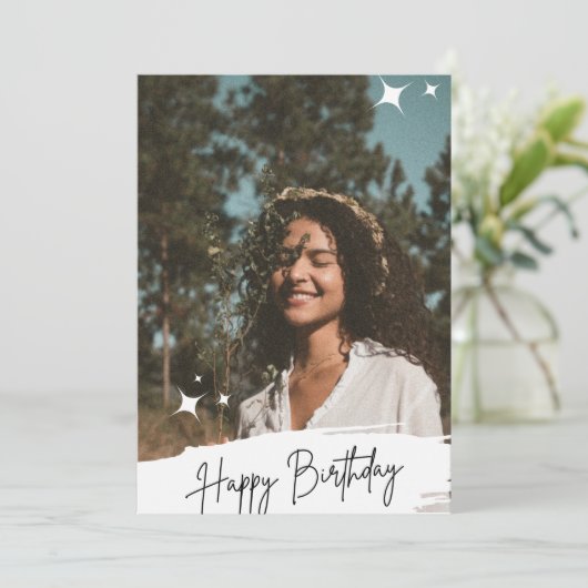 Groene Esthetische Gelukkige Verjaardag Feestdagenkaart (Staand voorkant)