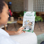 Groene Esthetische Safari Dieren Verjaardag Uitnod Kaart